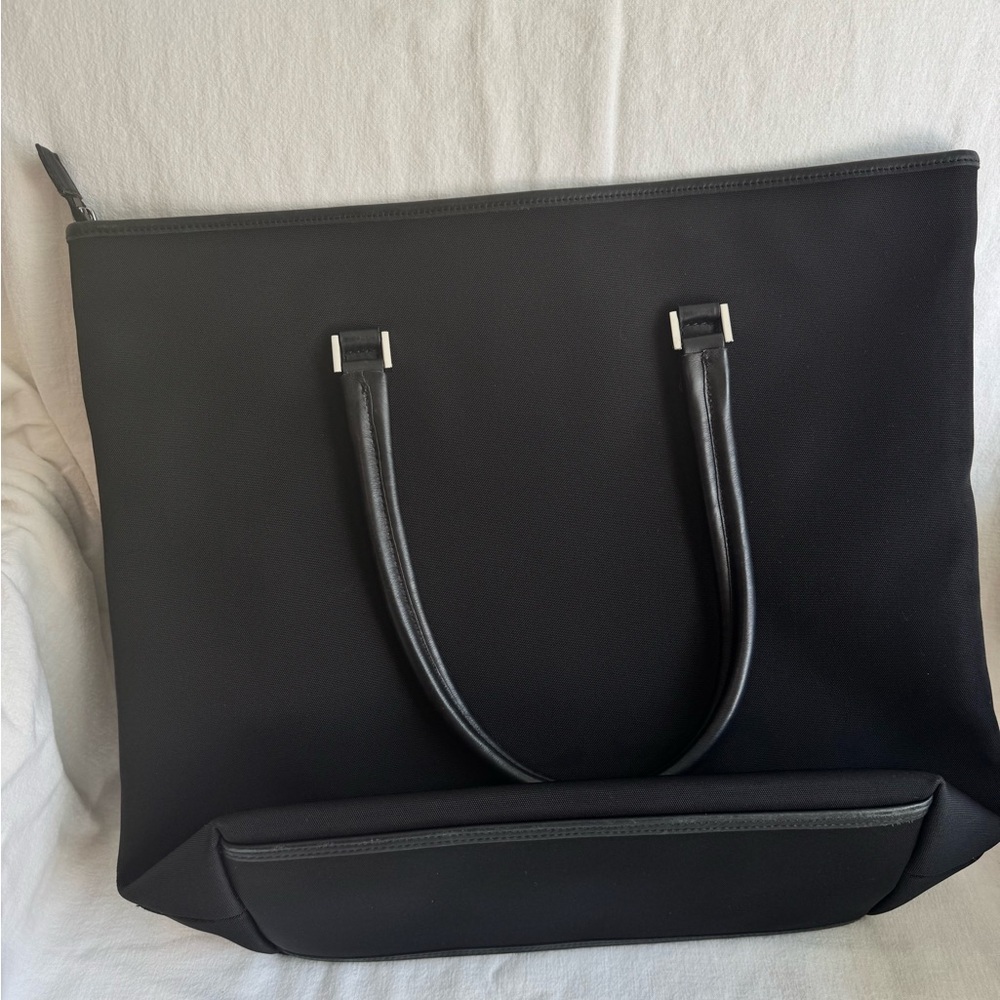 Gucci Black Nylon Leather Trim Work Tote Laptop Business Briefcase Italy - Picture 7 of 7